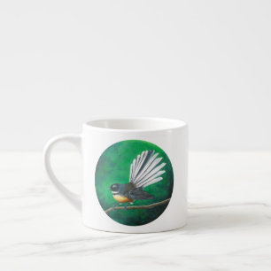 Nyzeeländsk apelfågel (piwakawaka) espressomugg