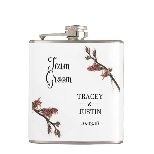 nyzeeländsk kolv av lin och blomma fickplunta (Framsidan)