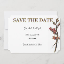 Nyzeeländska blomsterspara datumet spara datumet