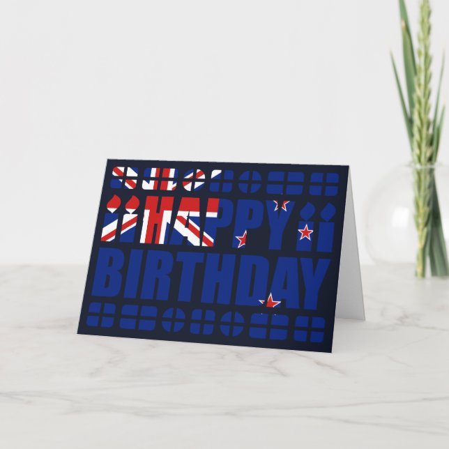 Nyzeeländska Flagga födelsedagskort Kort (Framsida)