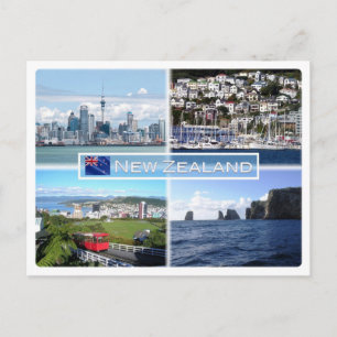 NZ Auckland Skyline - Wellington panorama - Vykort