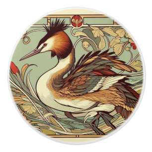NZ Birds puteketeke art nouveau knob Knopp