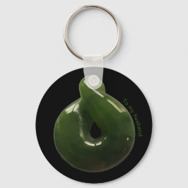 NZ Greenstone Pounamu Twist Personalizable Gift Ke Nyckelring