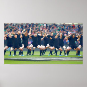 NZ Haka All Ghodyst Watercolor Poster