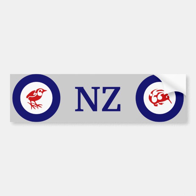 NZ KIWI och Sten, grovt stötfångare Bildekal (Framsidan)