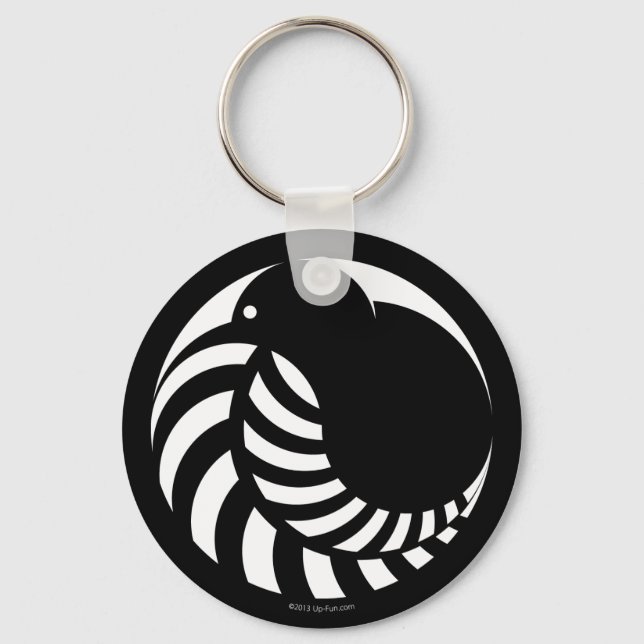 NZ Kiwi / Silver Fern Emblem Nyckelring (Framsida)