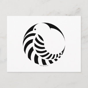 NZ Kiwi / Silver Fern Emblem Vykort