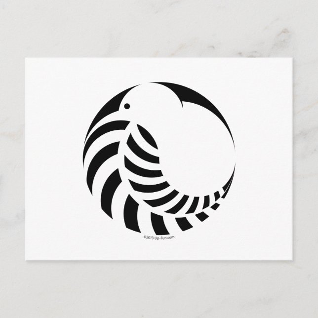 NZ Kiwi / Silver Fern Emblem Vykort (Framsida)
