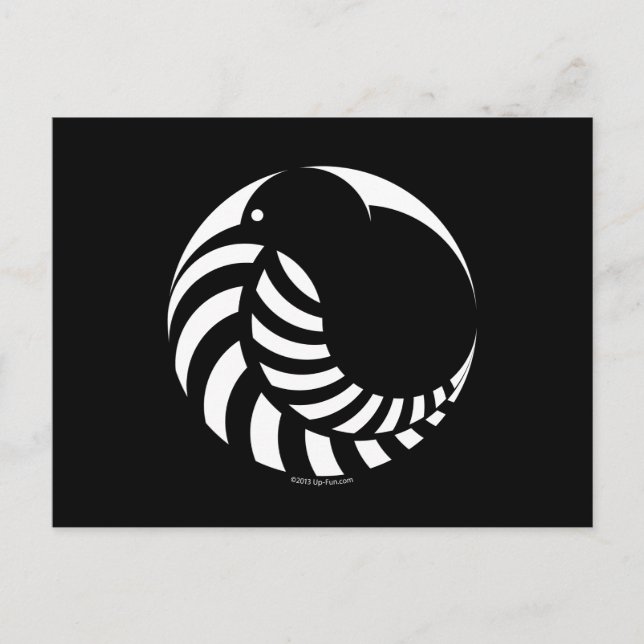 NZ Kiwi / Silver Fern Emblem Vykort (Framsida)