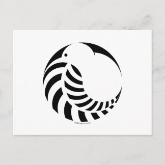 NZ Kiwi / Silver Fern Emblem Vykort