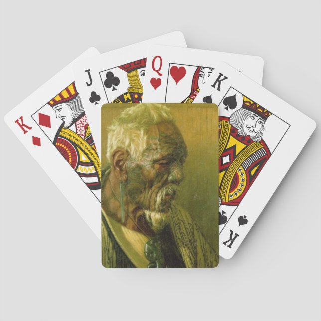 NZ Maori Leader Chieftain Historic Art Kortlek (Baksidan)