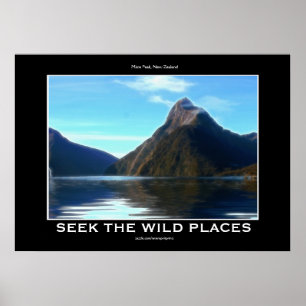NZ Miter Peak Scenia Motivational Art Poster