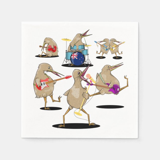 NZ Music Kiwi Band Pappersservett (Framsidan)