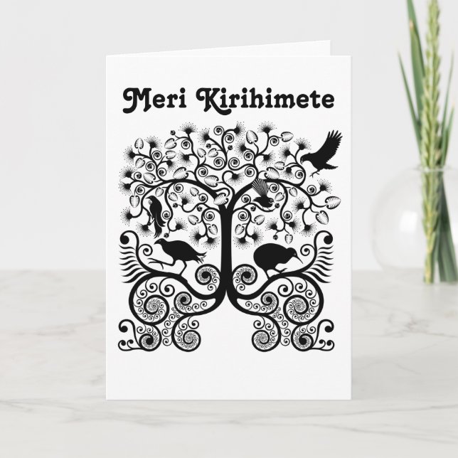 NZ Naitve Birds-julkort Helgkort (Framsida)