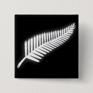 NZ Silver Fern National Emblem Patriotic Button Knapp