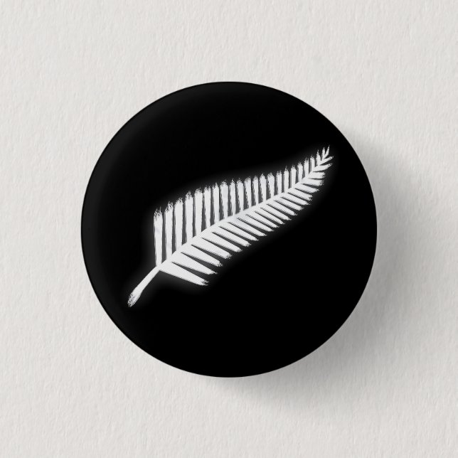 NZ Silver Fern National Emblem Patriotic Button Knapp (Framsida)