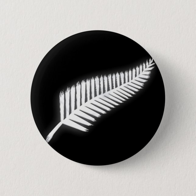 NZ Silver Fern National Emblem Patriotic Button Knapp (Framsida)