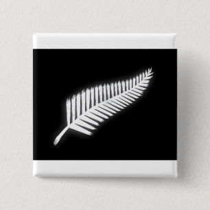 NZ Silver Fern National Emblem Patriotic Button Knapp