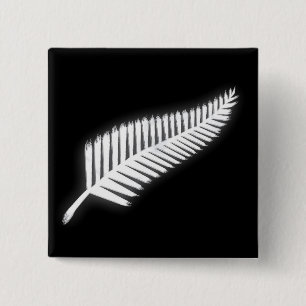 NZ Silver Fern National Emblem Patriotic Button Knapp