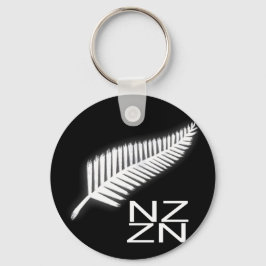 NZ Silver Fern National Emblem Patriotic Keychain Nyckelring