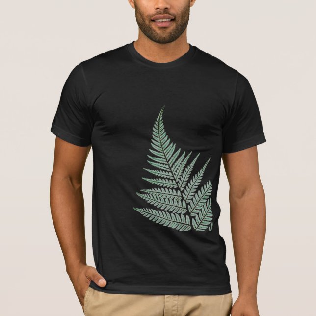 NZ-silverFern, mörk - grönt T-shirt (Framsida)