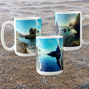 NZ Tasman 3 Anpassad Havsutsikt Kollage Rivna Kant Kaffemugg