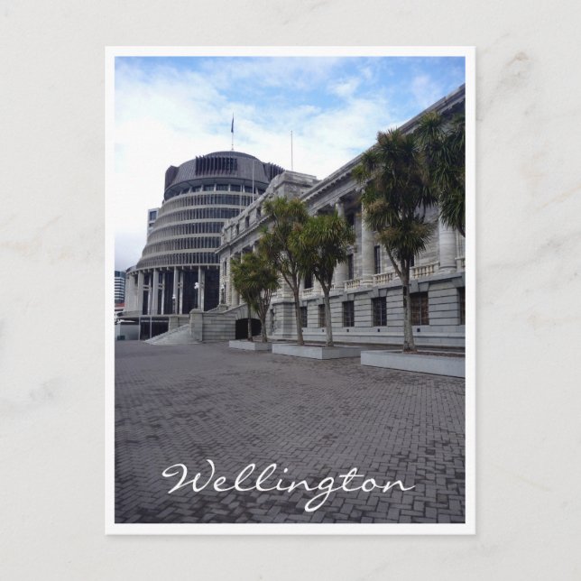 nz wellington-parlament vykort (Framsida)