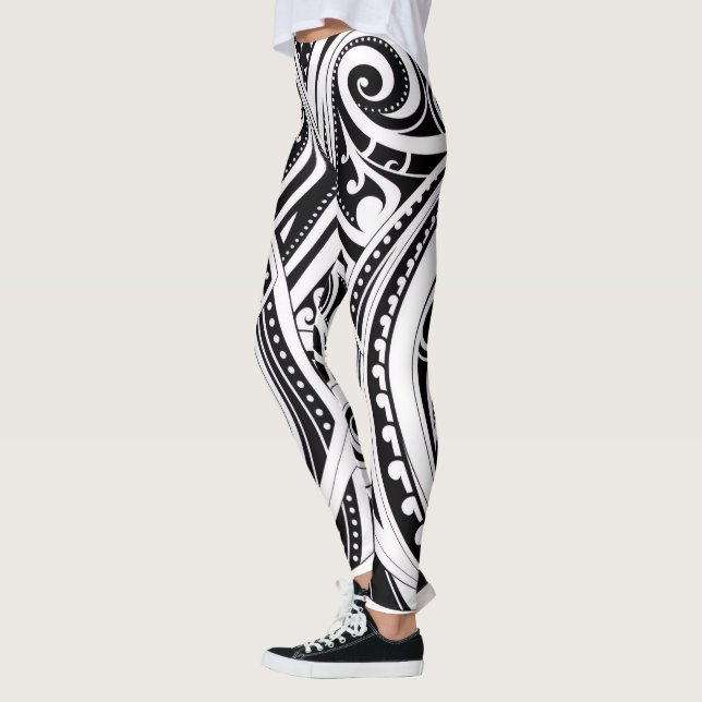 NZKULTURE-utbildare med unik Māori-design Leggings (Vänster)