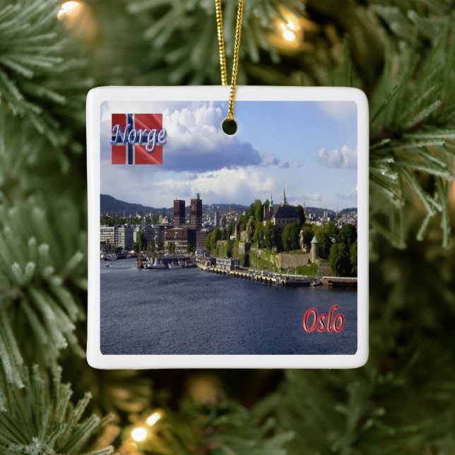 O004 OSLO, Norge, Europa Julgransprydnad Keramik (Träd)