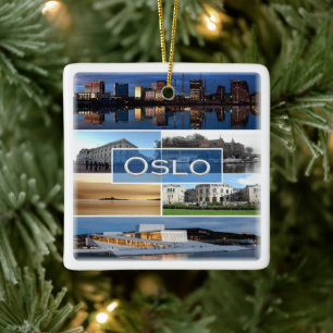O006 OSLO, Norge, Europa Julgransprydnad Keramik