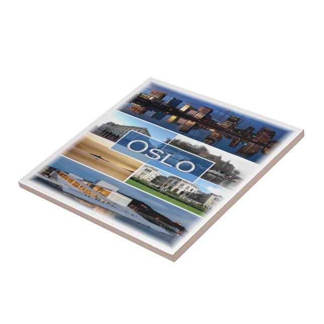 O006 OSLO, Norge, Europa Kakelplatta (Sidan)