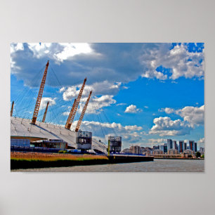 O2 Arena River Thames London UK Poster