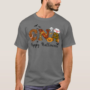 O8ND Leopard CNA Nurse Happy halloween Vibes Pumpk T Shirt