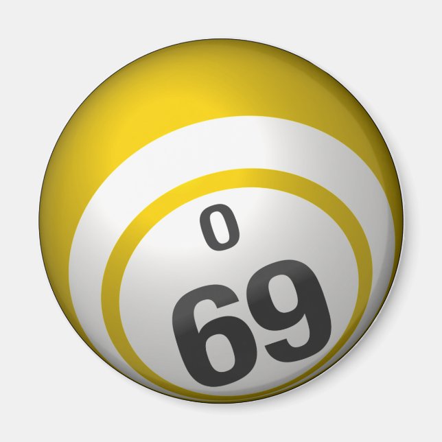 O 69 bingo boll magnet (Framsidan)