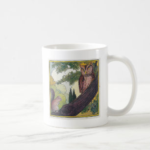 O är det gamla uggla som sitter i träd kaffemugg