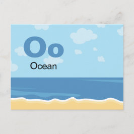 O är för Ocean - Alphabet Flash Card Vykort