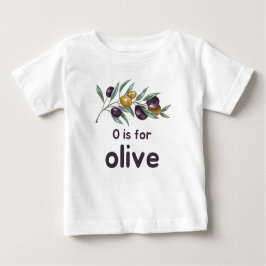 O är för Oliv grönt Veggie Alphabet O T Shirt