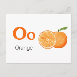 O är för Orange - Alfabetets Flash-kort Vykort