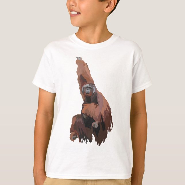 O är för OrangutanOrangutan Illustration Underbar  T Shirt (Framsida)