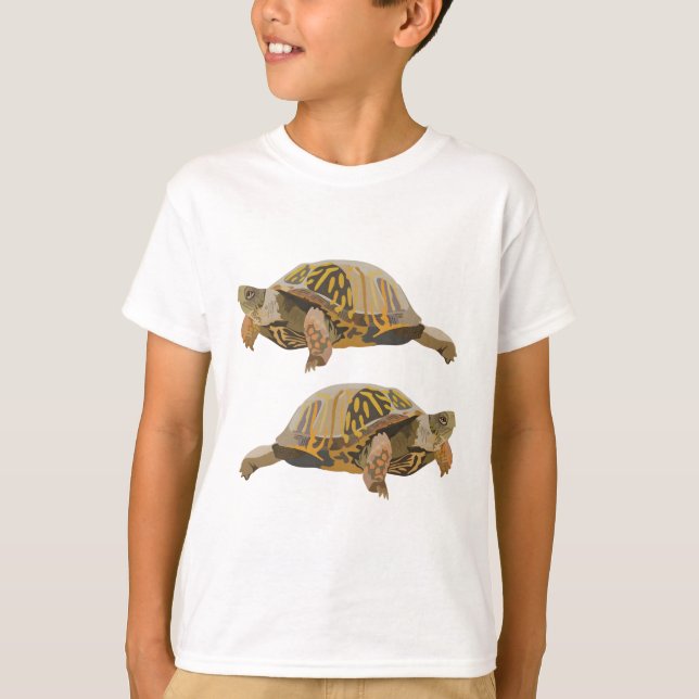 O är för Ornate Box Turtle T Shirt (Framsida)