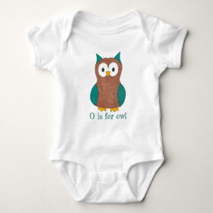O är för Uggla Brown Blue Wise Uggla Bird Animal Tröja