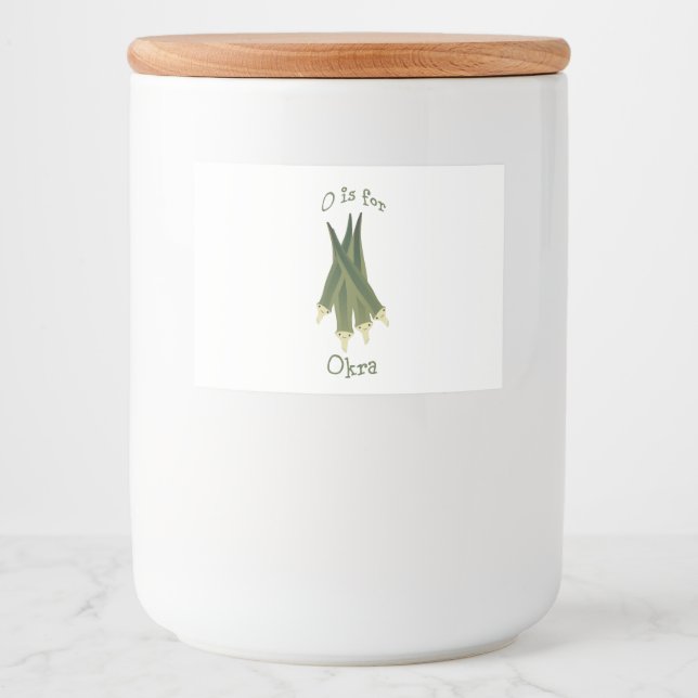 O är till Okra Mat Etiketter (Framsida)