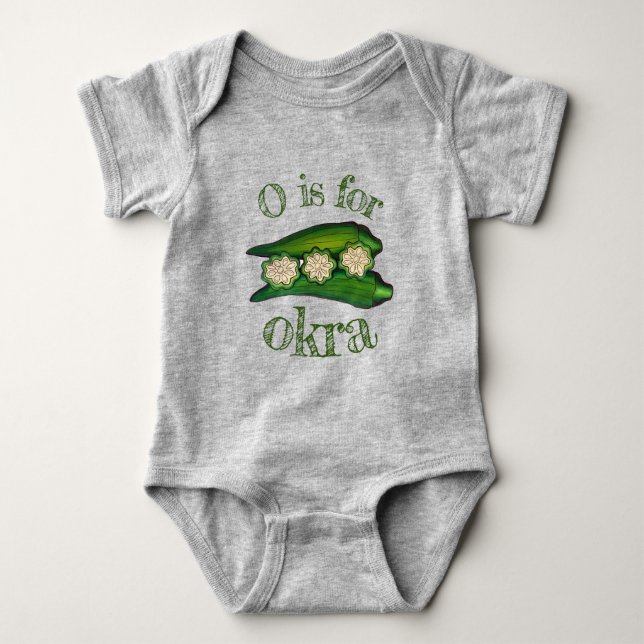 O är till OKRA Southern Food Cooking Plant T Shirt (Framsida)