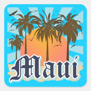 Ö av den Maui Hawaii souvenir Fyrkantigt Klistermärke
