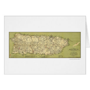 Ö av den Puerto Rico kartan 1900 Hälsningskort
