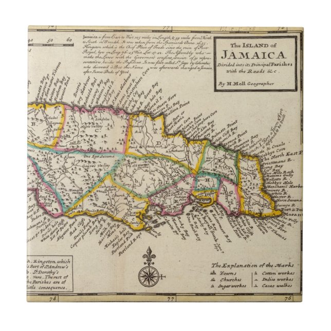 Ö av Jamaica Kakelplatta (Framsidan)