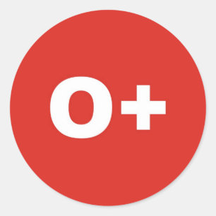 O+ Blodtyp/grupp Rh (Rhesus) positiv Runt Klistermärke