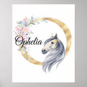 O brev personlig namn monogram med häst poster
