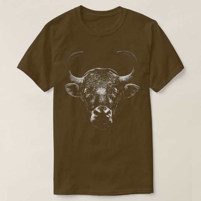 O Bulle Farmers Cow with Horns Vild Bull O T Shirt (Design framsida)