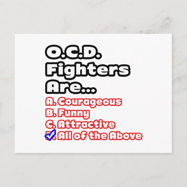 O.C.D. Fighter Quiz Vykort (Framsida)